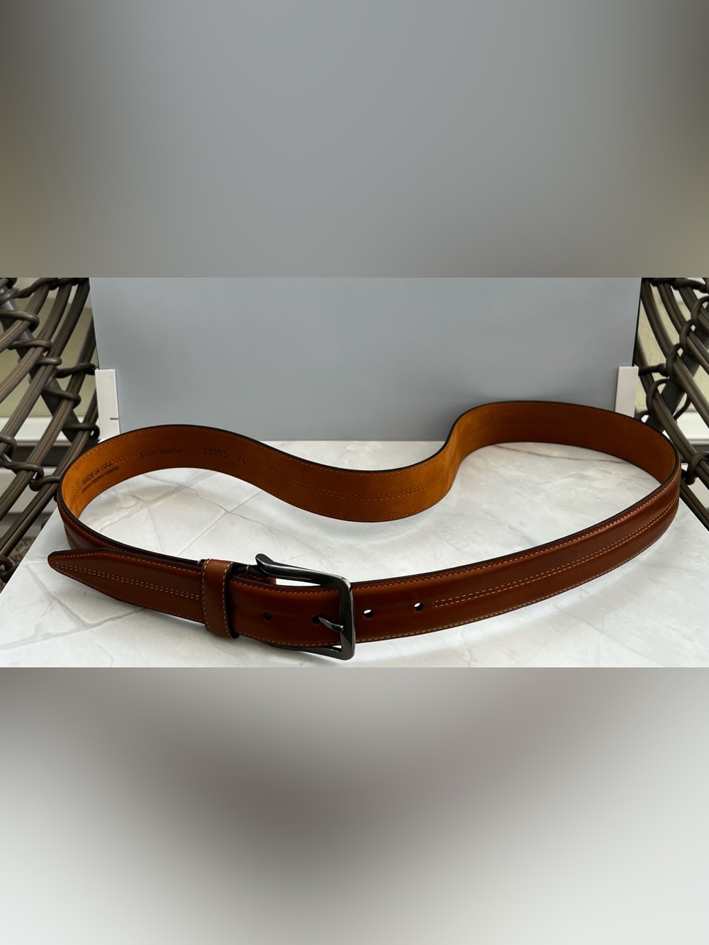 Lejon Belt Men's Leather Dress Belt Made in USA Light Brown
